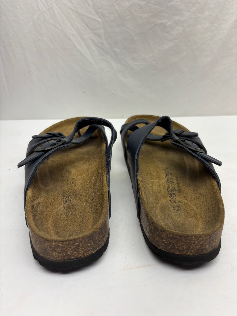 Goldstar made in Italy Navy Blue Adjustable Buckle Sandals, SZ 43 men’s View 3